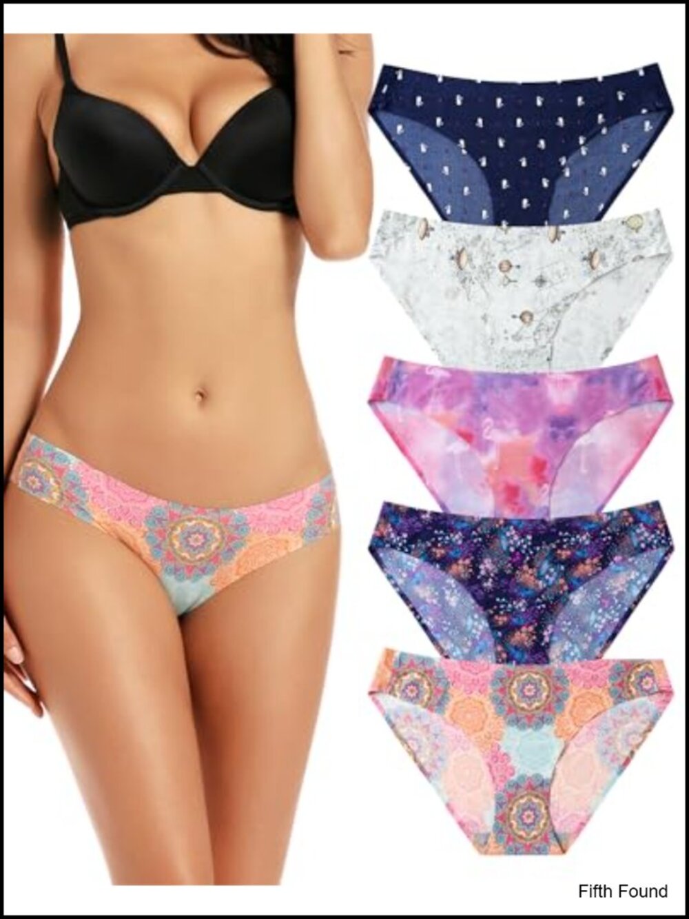 Seamless No Show Bikini Panties 5 Pack Breathable Stretch